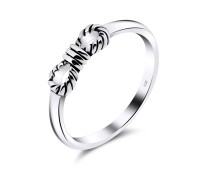 Bow Rope Silver Ring NSR-813